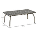 Outsunny 90 cm Patio Rattan Coffee Table Outdoor Wicker Side Table Furniture
