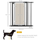 PawHut 76-92cm Adjustable Pressure Fit Pet Safety Gate Dog Barrier, Black