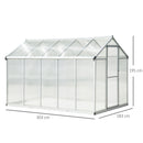 Outsunny 10x6ft Aluminium Greenhouse with/ Door Window Galvanized Base PC Panel