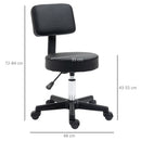 HOMCOM Adjustable Swivel Salon Chair Padded Seat Back 5 Wheels Black