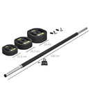 HOMCOM Adjustable 20kg Barbell Set Fitness Exercise for Indoor Home Gym Black