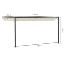 Outsunny 4 x 3(m) Outdoor Pergola Retractable Canopy Wall Mounted Gazebo, Beige