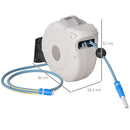 Outsunny Retractable Hose Reel Wall Mounted w/ Lead-in Hose and Handle, 10m