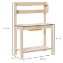 Outsunny Garden Potting Bench Workstation Table w/ Sliding Tabletop & Dry Sink