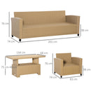 Outsunny 4 PCS Patio Wicker Aluminum Conversation Furniture Sofa Set w/ Table
