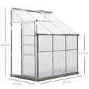 Outsunny Walk-In Garden Greenhouse Cold Frame Aluminum Polycarbonate 6 x 4ft