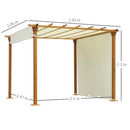 Outsunny Outdoor Retractable Pergola Gazebo Garden Sun Shade Canopy Shelter