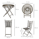 Outsunny 3PCs Garden Bistro Set with 2 Folding Chair and 1 Table, Bronze
