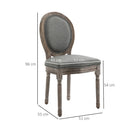 HOMCOM Set of 2 Elegant French-Style Dining Chairs w/ Wood Frame Foam Seat Grey