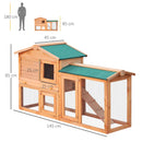 PawHut Wood Rabbit Hutch Pet House Water-Resistant w/Ramp Solid Outdoor Pet Cage