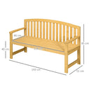Outsunny 2 Person Garden Bench Wooden Outdoor Furniture with Armrest Orange