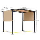 Outsunny Outdoor Retractable Gazebo Overhead Backyard Shade Sun Shelter Steel