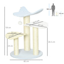 PawHut 54cm Indoor Cat Tree Kitty Play Tower w/ Toy Ball, Sisal Scratching Post