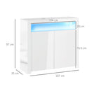 HOMCOM Modern High Gloss RGB LED Cabinet Cupboard Sideboard Console White