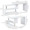 HOMCOM Modern Corner 360° Rotating L-Shaped Computer Desk Writing Table