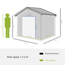 Outsunny 6ft x 3ft Metal Shed Garden Shed w/ Double Door & Air Vents, Green