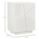 HOMCOM High Gloss Storage Cabinet for Bedroom Living Room Dining Room White