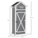 Outsunny Garden Storage Shed w/ Workstation, Asphalt Roof, 182x78x52.5cm, Grey