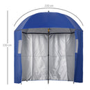 Outsunny 2m Beach Parasol with Sides Fishing Umbrella w/ Tilt, UV30+, Blue