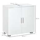 kleankin Bathroom Pedestal Under Sink Cabinet with Adjustable Shelf, White