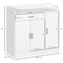 HOMCOM Modern Sideboard with Storage Cabinet, Floor Cupboard with Drawer White
