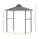 Outsunny Outdoor Double-tier BBQ Gazebo Shelter Grill Canopy Barbecue Tent Patio