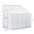 Outsunny 8.3FT X 4FT Walk-In Garden Greenhouse Aluminum Frame Polycarbonate