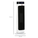 HOMCOM Freestanding Ceramic Space Heater Fan Heater w/ 3 Heat Settings, Black