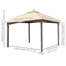 Outsunny 4 x 3(m) Patio Gazebo Garden Canopy Shelter with Double Tier Roof