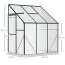 Outsunny Walk-In Garden Greenhouse Aluminum Frame Polycarbonate 6 x 4ft