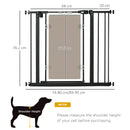 PawHut Pressure Fit Pet Safety Gate Stair Gate w/ Double-Locking, 74-80/84-90cm