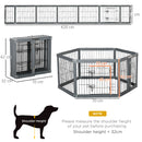 PawHut Dog Play Pen 6 Panel Pet Playpen Foldable Rabbit Guinea Pig Run w/ Door