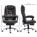 HOMCOM PU Leather Executive Office Chair with Retractable Footrest, Brown