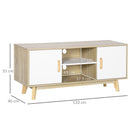 HOMCOM TV Cabinet Stand Entertainment Center w/ Storage for 55" TVs, Natural