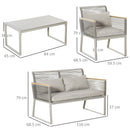 Outsunny 4 PCS Patio PE Rattan Outdoor Sofa Set, Conservatory Furniture Set