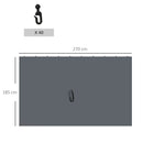 Outsunny Outdoor Privacy Curtain 4-Panel Sidewalls for 3 x 3 (M) Gazebos Grey