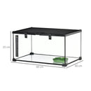 PawHut Glass Reptile Terrarium Habitats for Lizards, Frogs, Snake 50 x 30 x 25cm