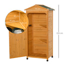 Outsunny 74x55x155cm Garden Storage Shed Cabinet 2 Shelves Hooks Lock Yellow