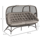 Outsunny 3 Seater Folding Outdoor Egg Chair w/ Flower Pattern, Holder Bags