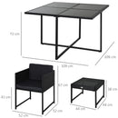 Outsunny 9pc Patio Rattan Furniture Set Outdoor Wicker Dining Set w/ Footstool