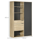 HOMCOM Kitchen Cupboard Storage Cabinet Adjustable Shelves, Wine Glass Rack