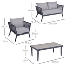 Outsunny 4 PCs Rattan Wicker Sofa Set Outdoor Conservatory Furniture Patio