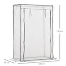Outsunny 100 x 50 x 150cm Greenhouse w/ Zipper Roll-up Door Outdoor White