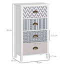 HOMCOM Chest of Drawers, 4 Drawer Unit Storage Chest Bedroom Living Room