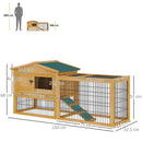 Pawhut Rabbit Hutch Pet House Outdoor Run Design w/ Water-Resistant Paint Ramp
