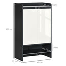 HOMCOM Modern Storage Cabinet with High Gloss White Doors for 15 Pairs of Shoes