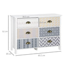HOMCOM Chest of Drawers, 6 Drawer Unit Storage Chest Bedroom Living Room