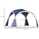 Outsunny Outdoor Gazebo Event Dome Shelter Party Tent for Garden Blue and Grey