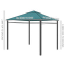 Outsunny 3 x 3m Metal Garden Gazebo Marquee Party Tent Canopy Pavilion Sidewalls