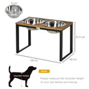 PawHut Raised Dog Bowls with Stand, Dog Feeding Station, for Large, Medium Dogs